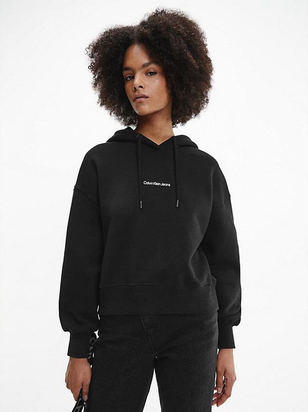 Calvin Klein USA Relaxed Logo Womens Hoodie Black 0562349-AR